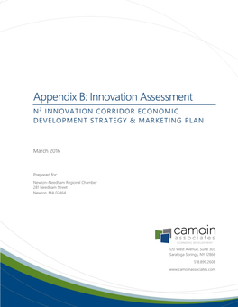Innovation Assessment N 2 INNOVATION CORRIDOR ECONOMIC DEVELOPMENT STRATEGY & MARKETING PLAN