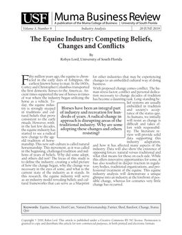 The Equine Industry: Competing Beliefs, Changes and Conflicts by Robyn Lord, University of South Florida