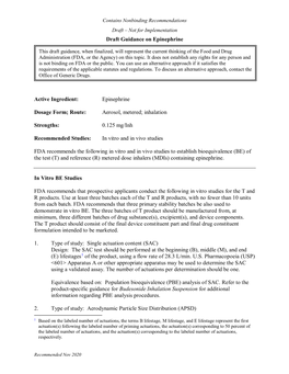 Epinephrine Inhalation Aerosol Metered