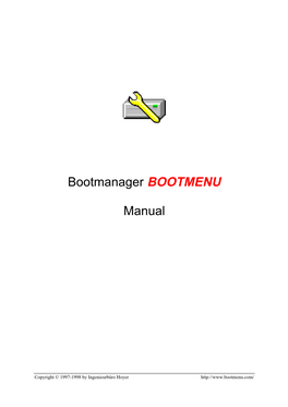 Bootmanager BOOTMENU Manual