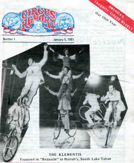 Circus Report, January 5, 1981, Vol. 10, No. 1