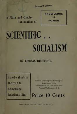 A Plain and Concise Explanation of Scientific Socialism