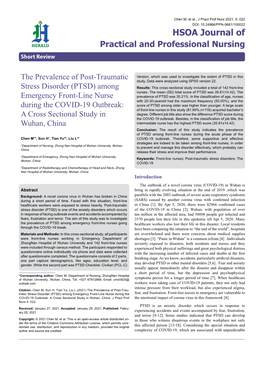 The Prevalence of Post-Traumatic Study