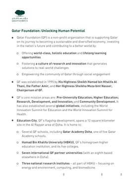 Qatar Foundation: Unlocking Human Potential