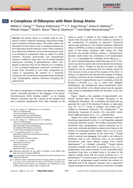 Π‐Complexes of Diborynes with Main Group Atoms