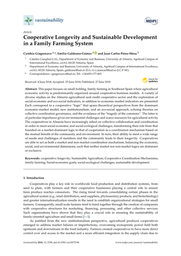 Cooperative Longevity and Sustainable Development in a Family Farming System