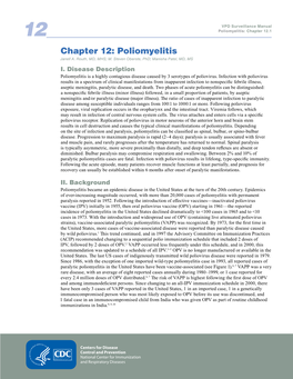 Chapter 12: Poliomyelitis Janell A