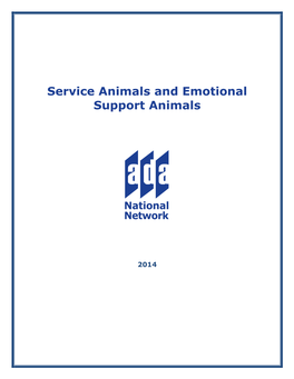 Service Animals and Emotional Support Animals