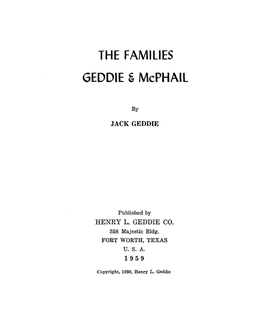 THE FAMILIES GEDDIE & Mcphail