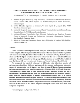 Comparing the Reflectivity of Ungrouped Carbonaceous Chondrites with That of 2P/Encke Comet S