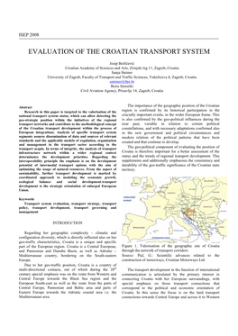 Evaluation of the Croatian Transport System