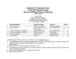 San Simeon Coast Checklist-09Jun19