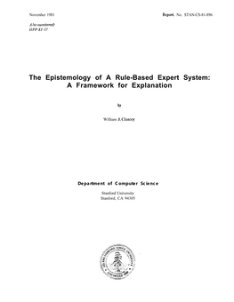 The Epistemology of a Rule-Based Expert System: a Framework for Explanation