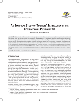 An Empirical Study of Tourists' Satisfaction in the International