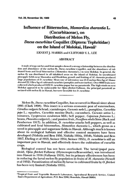 Influence of Bittermelon, Momordica Charantia L