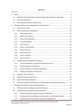 Plan Zrównoważonego Rozwoju Publicznego Transportu Zbiorowego W Powiecie Bytowskim – AKTUALIZACJA - Czerwiec 2016 R