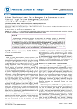 Role of Fibroblast Growth Factor Receptor