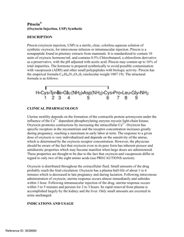 Pitocin® (Oxytocin Injection, USP) Synthetic