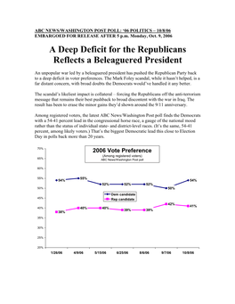 Strong Disapproval 48 Percent, Matching the High