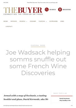 Joe Wadsack Helping Somms Snuf E out Some French Wine Discoveries