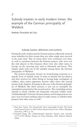 Downloaded from Manchesterhive.Com at 10/01/2021 09:31:03PM Via Free Access Subsidy Treaties in Early Modern Times 173