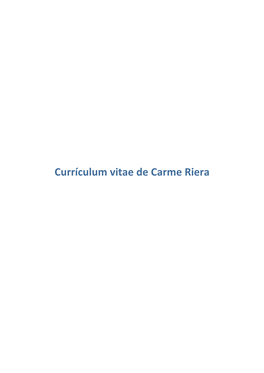 Currículum De Carme Riera