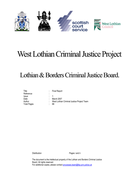 West Lothian Criminal Justice Project