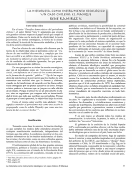 LA Historieta Como Instrumento Ideológico Un Caso Chileno: El Manque René Ramirez V