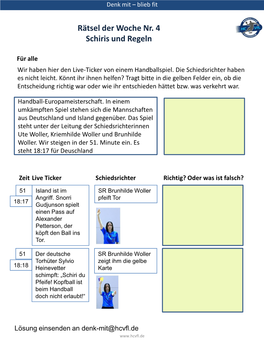 Rätsel Der Woche Nr. 4 Schiris Und Regeln