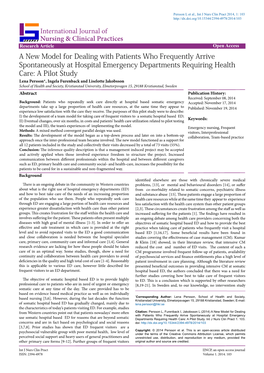 A New Model for Dealing with Patients Who Frequently Arrive