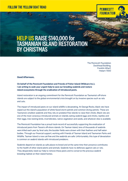 Tasmanian Island Restoration by Christmas