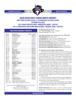2015-2016 Holy Cross Men's Hockey