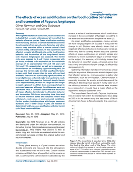 The Effects of Ocean Acidification on the Food Location Behavior And