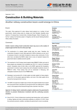 Construction & Building Materials