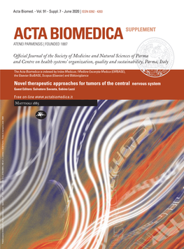 ACTA BIOMEDICA SUPPLEMENT Atenei Parmensis | Founded 1887