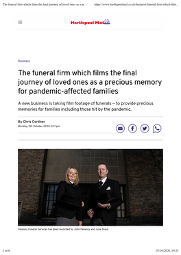 The Funeral Firm Which Films the Final Journey of Loved Ones As a Precious Memory for Pandemic-Affected Families