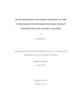 Dusty Radiative Transfer Modeling of the Ultraviolet