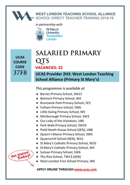 West London Teaching School Alliance School Direct Teacher Training 2018-19
