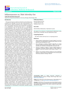 Inflammasomes On, Male Infertility out International Journal of Laboratory