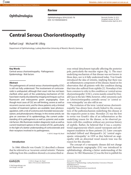 Central Serous Chorioretinopathy