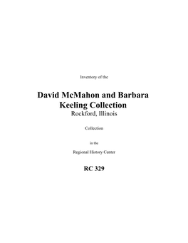 David Mcmahon and Barbara Keeling Collection Rockford, Illinois