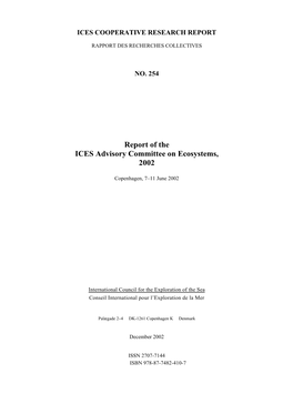 Ices Cooperative Research Report