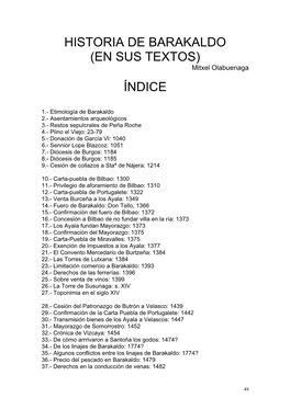 HISTORIA DE BARAKALDO (EN SUS TEXTOS) Mitxel Olabuenaga