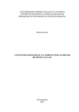 Universidade Federal De Santa Catarina Centro De Filosofia E Ciências Humanas Programa De Pós-Graduação Em Geografia