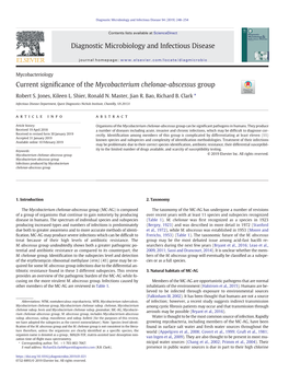 Current Significance of the Mycobacterium Chelonae