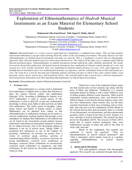 Exploration of Ethnomathematics of Hadrah Musical Instruments As An