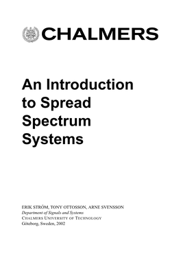 An Introduction to Spread Spectrum Systems