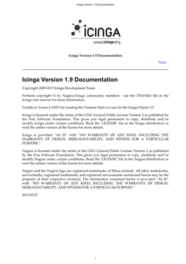 Icinga Version 1.9 Documentation