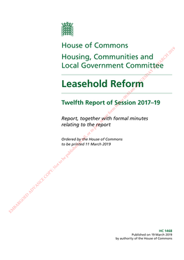 Leasehold Reformon