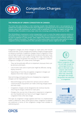 Congestion Charges Volume 1